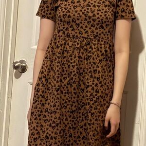 Old Navy Brown Animal Print Dress